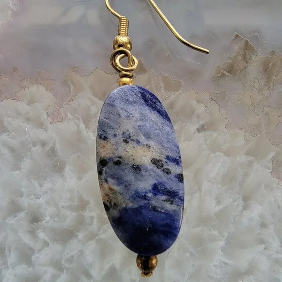 Sodalite Earrings and Necklace - Picture 2 of 3